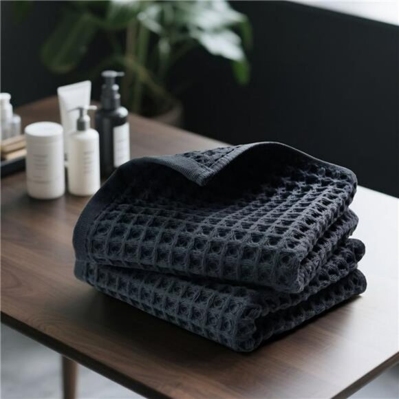 Waffle Hand Towels Set 2 Pack Cotton Quick Dry Lint Free Bathroom Kitchen Face - Picture 4 of 8